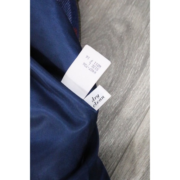 Pendleton Vintage Blue Plaid Wool wool Zip Bomber Jacket Women's Size Large - Picture 7 of 8